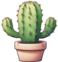 AI generated Watercolor painting of a cute Desert Cactus. png