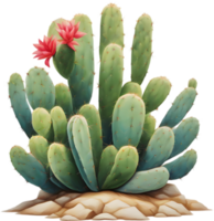 AI generated Watercolor painting of a cute Desert Cactus. png