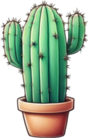 AI generated Watercolor painting of a cute Desert Cactus. png