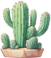 ai gegenereerd waterverf schilderij van een schattig woestijn cactus. png