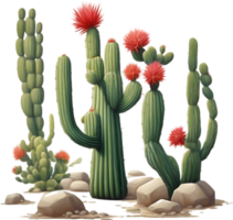 AI generated Watercolor painting of a cute Desert Cactus. png