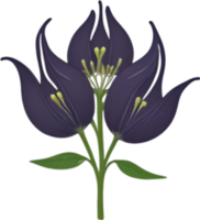 AI generated Nightshade Flowers, Close-up painting of Nightshade Flowers. png