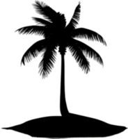 ai generiert Palme Baum auf ein Insel Symbol, ein Nahansicht Gemälde von ein Palme Baum auf ein Insel. png