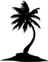 ai generiert Palme Baum auf ein Insel Symbol, ein Nahansicht Gemälde von ein Palme Baum auf ein Insel. png