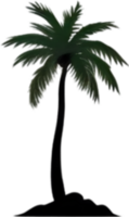 AI generated Palm Tree on an Island icon, a close-up painting of a Palm Tree on an Island. png