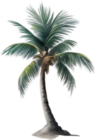 ai generato palma albero su un isola icona, un' avvicinamento pittura di un' palma albero su un isola. png