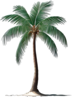 ai generato palma albero su un isola icona, un' avvicinamento pittura di un' palma albero su un isola. png