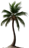 ai gegenereerd palm boom Aan een eiland icoon, een detailopname schilderij van een palm boom Aan een eiland. png