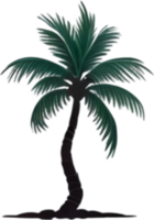 AI generated Palm Tree on an Island icon, a close-up painting of a Palm Tree on an Island. png