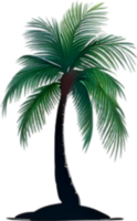 ai gegenereerd palm boom Aan een eiland icoon, een detailopname schilderij van een palm boom Aan een eiland. png