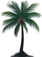 ai gegenereerd palm boom Aan een eiland icoon, een detailopname schilderij van een palm boom Aan een eiland. png