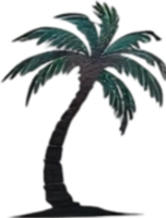 ai gerado Palma árvore em a ilha ícone, uma fechar-se pintura do uma Palma árvore em a ilha. png