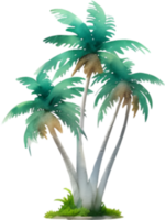 AI generated Palm Tree on an Island icon, a close-up painting of a Palm Tree on an Island. png