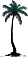 AI generated Palm Tree on an Island icon, a close-up painting of a Palm Tree on an Island. png