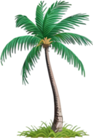 AI generated Palm Tree on an Island icon, a close-up painting of a Palm Tree on an Island. png