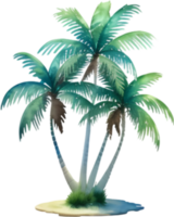 AI generated Palm Tree on an Island icon, a close-up painting of a Palm Tree on an Island. png