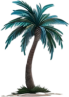 AI generated Palm Tree on an Island icon, a close-up painting of a Palm Tree on an Island. png