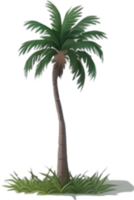 ai gegenereerd palm boom Aan een eiland icoon, een detailopname schilderij van een palm boom Aan een eiland. png