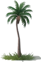 AI generated Palm Tree on an Island icon, a close-up painting of a Palm Tree on an Island. png