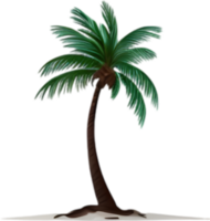 ai genererad handflatan träd på ett ö ikon, en närbild målning av en handflatan träd på ett ö. png