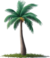 AI generated Palm Tree on an Island icon, a close-up painting of a Palm Tree on an Island. png