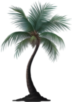 ai generiert Palme Baum auf ein Insel Symbol, ein Nahansicht Gemälde von ein Palme Baum auf ein Insel. png