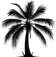 AI generated Palm Tree on an Island icon, a close-up painting of a Palm Tree on an Island. png