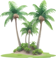 AI generated Palm Tree on an Island icon, a close-up painting of a Palm Tree on an Island. png