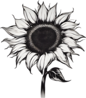 AI generated Sunflower icon, a close-up painting of a Sunflower. png