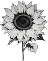 AI generated Sunflower icon, a close-up painting of a Sunflower. png