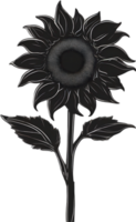 AI generated Sunflower icon, a close-up painting of a Sunflower. png