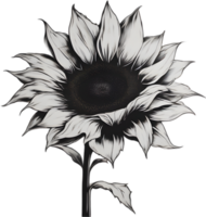 AI generated Sunflower icon, a close-up painting of a Sunflower. png