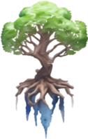 ai generato minuscolo yggdrasil icona, un' avvicinamento pittura di un' minuscolo yggdrasil. png