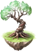 ai generado minúsculo yggdrasil icono, un de cerca pintura de un minúsculo yggdrasil. png