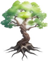 ai generato minuscolo yggdrasil icona, un' avvicinamento pittura di un' minuscolo yggdrasil. png