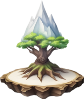 ai gegenereerd klein yggdrasil icoon, een detailopname schilderij van een klein yggdrasil. png