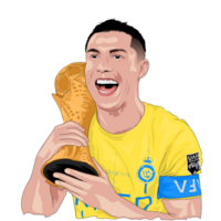 cristiano ronaldo comemora com a troféu png