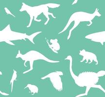 Vector seamless pattern of Australia wild animal