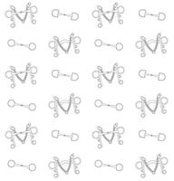 Vector equestrian seamless pattern of horse bits