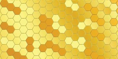 Gold Hexagonal background with golden light vector