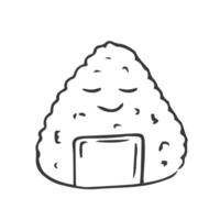 linda japonés onigiri arroz pelota dibujos animados personaje prima vector