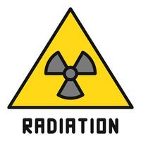 Triangle with Radiation Warning vector colored icon or logo element