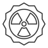 Sun Radiation vector Radioactive icon or symbol in outline style