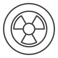 Radiation vector Radioactive Hazard round icon or symbol in thin line style
