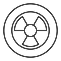 Radiation vector Radioactive Hazard round icon or symbol in thin line style