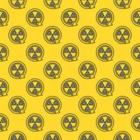 Radiation sign inside Arrow vector Danger Zone colored seamless pattern