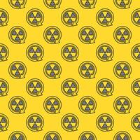 Radiation sign inside Arrow vector Danger Zone colored seamless pattern