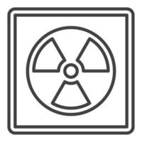 Radiation vector Danger Zone thin line square icon or symbol