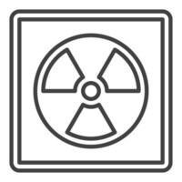 Radiation vector Danger Zone thin line square icon or symbol