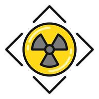 atención radiación advertencia vector de colores icono o logo elemento